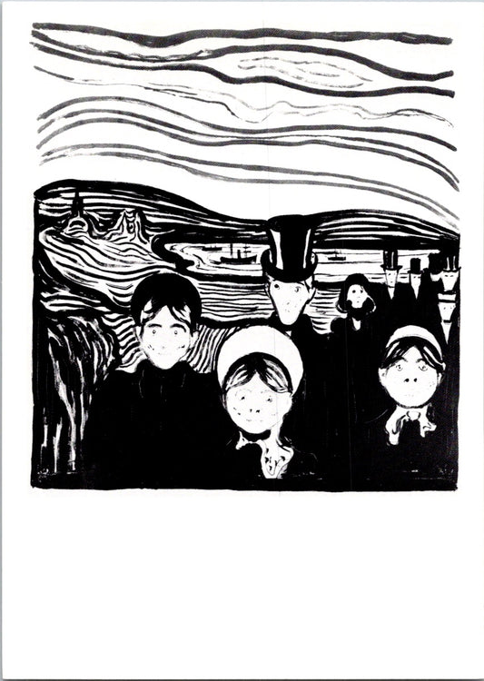 Vintage Postcard Anxiety 1896 Lithograph Eduard Munch The Museum Of Modern Art