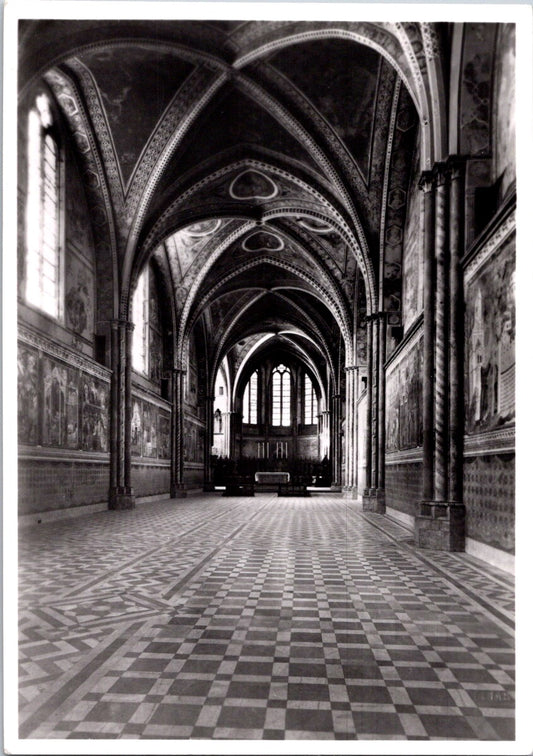 Vintage Postcard Saint Francis of Assisi Interior Of The Upper Church Italy