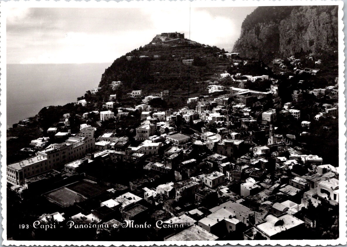 Vintage Postcard Panorama Of Capri And Mount Cesena Naples Italy Unposted