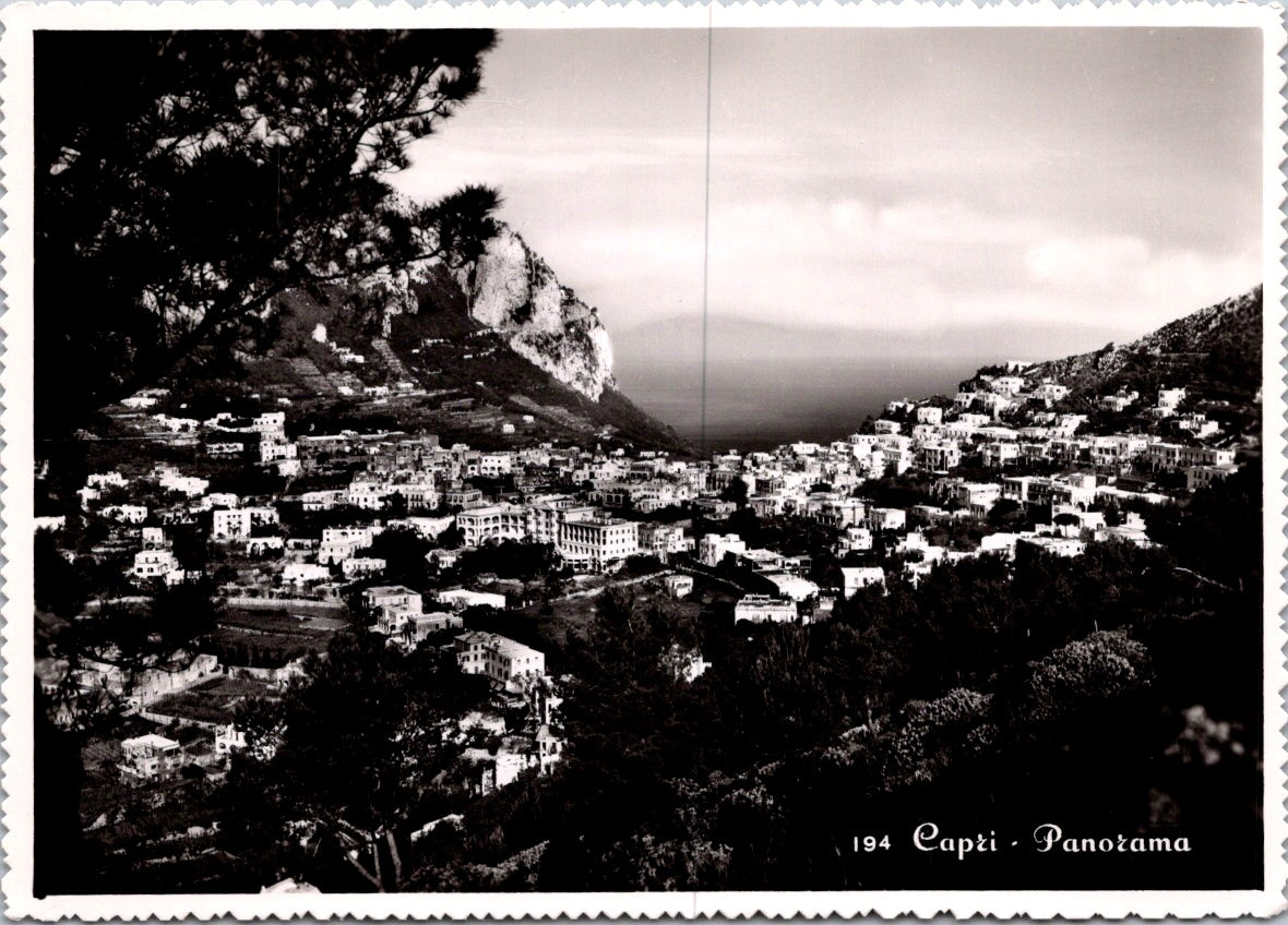 Vintage Postcard Panorama Of Capri Naples Italy Unposted