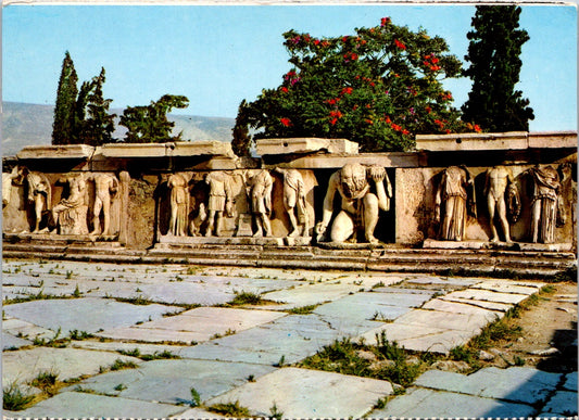 Vintage Postcard The Bas Reliefs Of Dionysus Theater Athens Greece Unposted