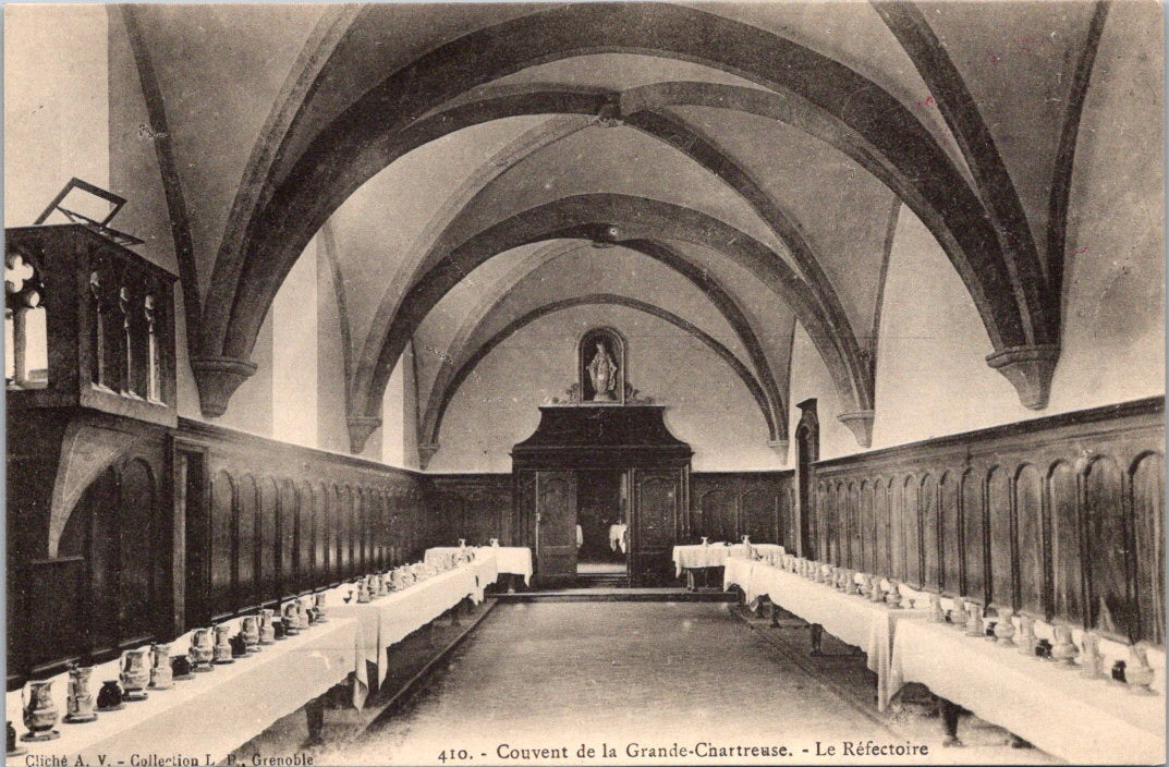 Vintage Postcard The Refectory Of The Convent Of Great Charterhouse Isere France