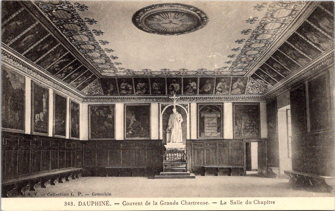 Vintage Postcard The Chapter Room Convent Of Great Charterhouse Dauphiné France