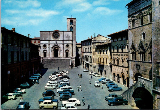 Vintage Postcard The Captains Palace Piazza del Popolo Todi Italy Unposted