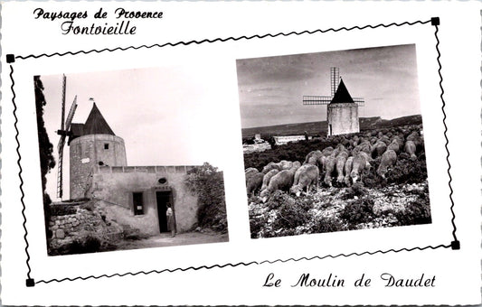 Vintage Postcard Paysage De Provence Fontoille Alphonse Daudet's Mill France