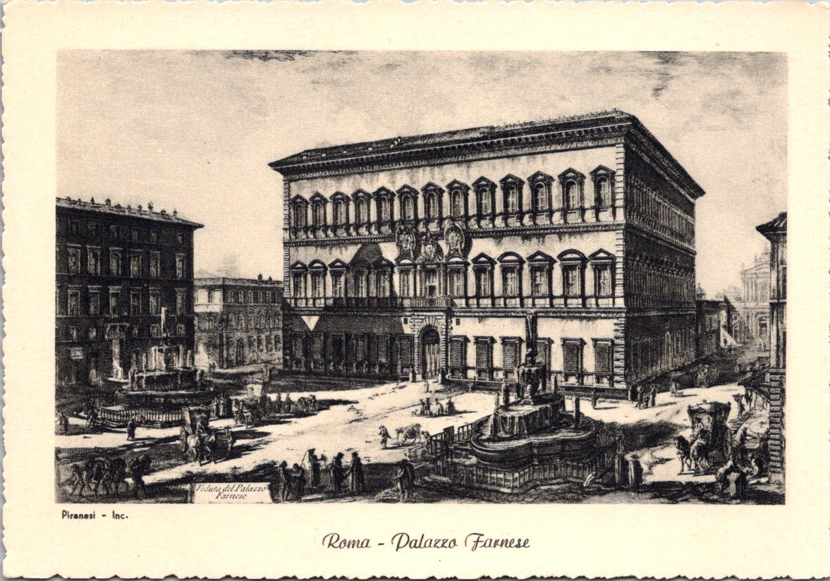 Vintage Postcard The Palazzo Farnese Rome Italy Unposted