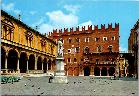 Vintage Postcard The Piazza dei Signori Verona Italy Unposted