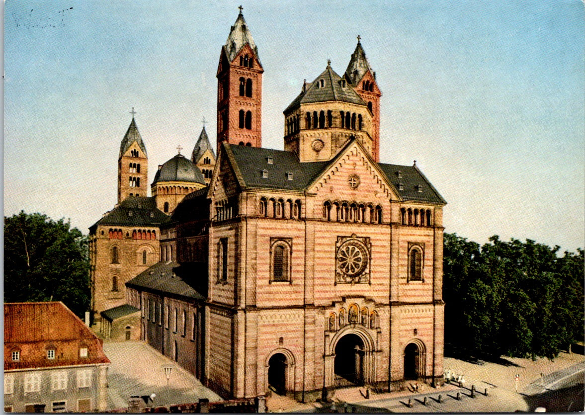 Vintage Postcard Cathedral West And North Side Speyer Am Rhein Germany Unposted