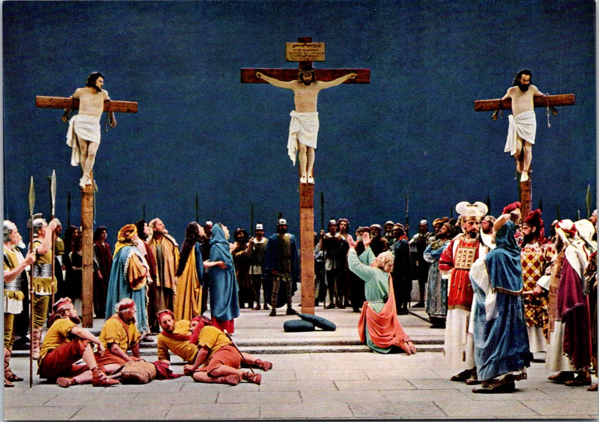 Vintage Postcard The Crucifixion Oberammergauer Passion Play Germany Unposted