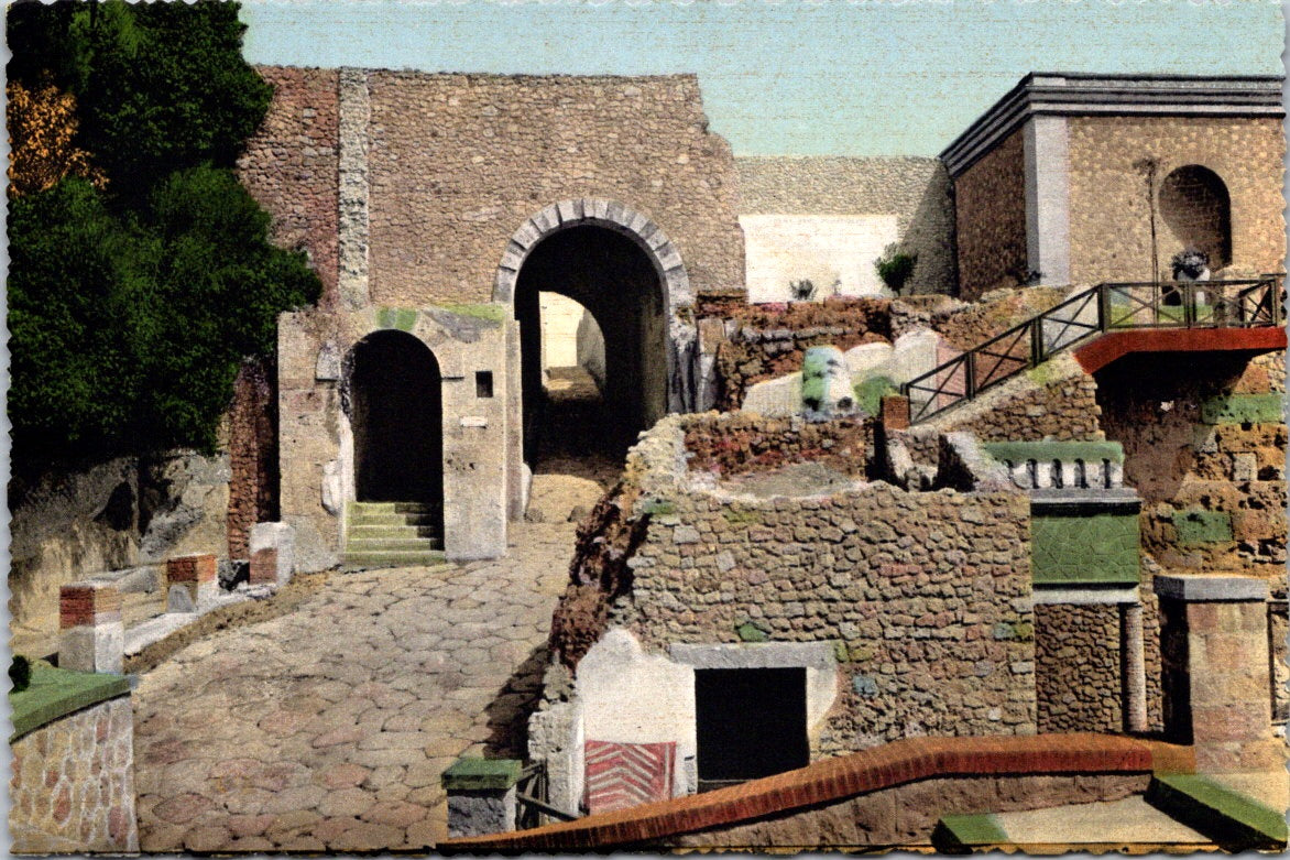 Vintage Postcard The Marina Door Pompeii Italy Unposted