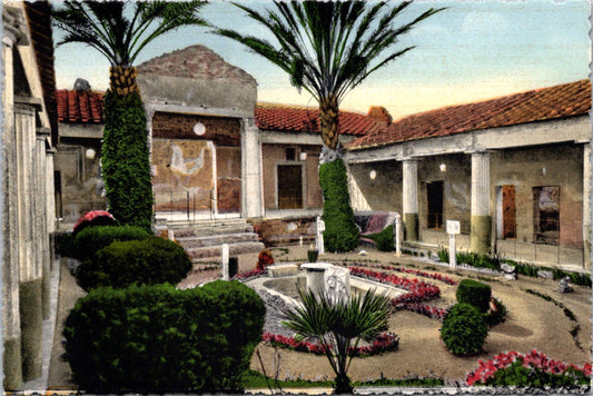 Vintage Postcard The House Of Golden Loves Pompeii Italy Unposted