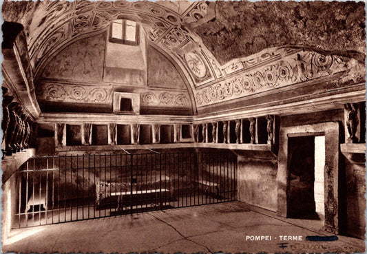 Vintage Postcard The Thermes Forum Pompeii Italy Unposted