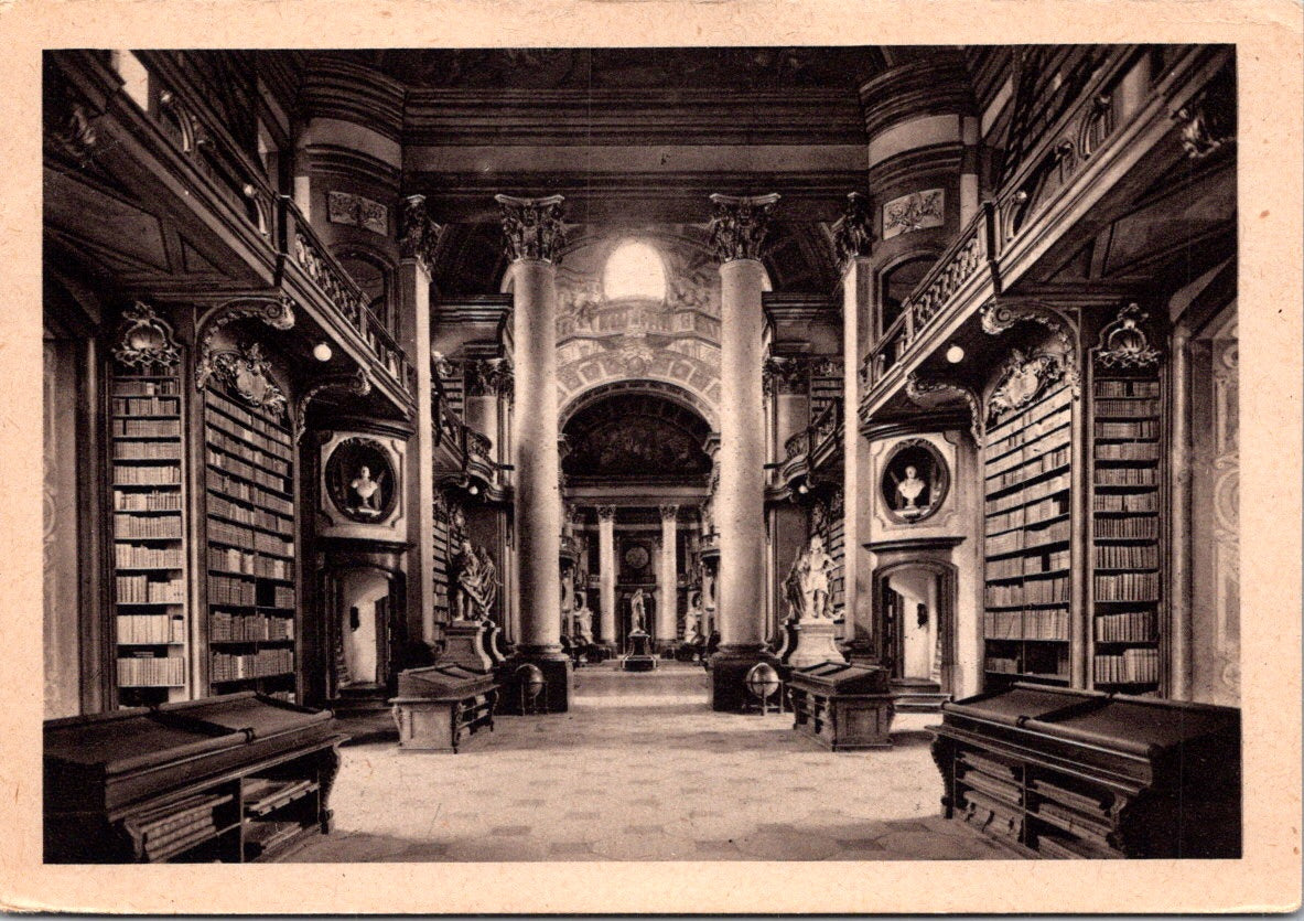 Vintage Postcard State Hall The National Lbrary Vienna's State Hall Austria