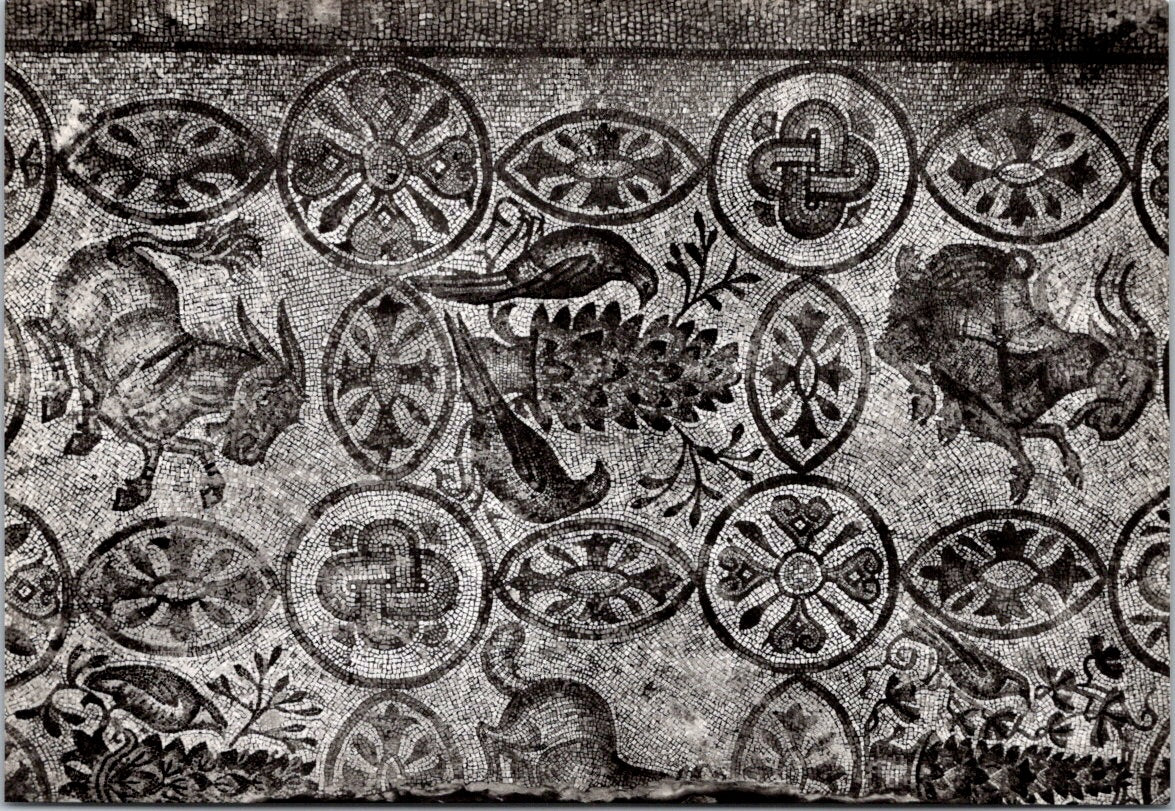 Vintage Postcard Crypt Of The Excavations Detail Of The Floor Mosaic Aquileia