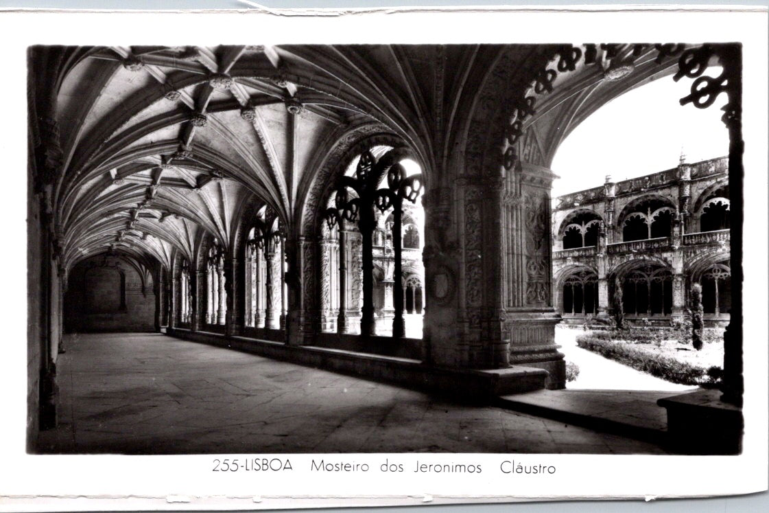 Vintage Postcard Monastery Of The Geronimos Cloister Lisbon Portugal Unposted