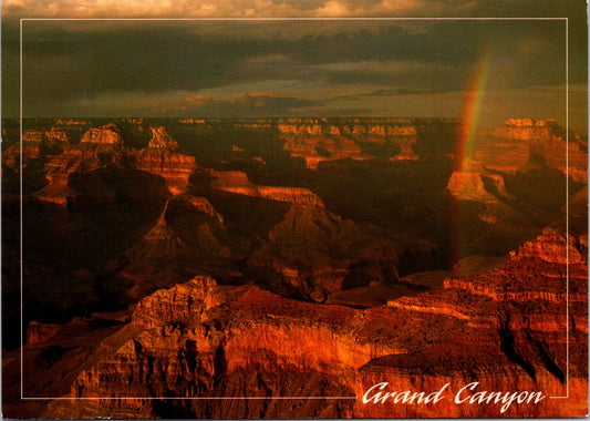 Vintage Postcard Rainbow Over Yawapai Point Grand Canyon National Park Arizona