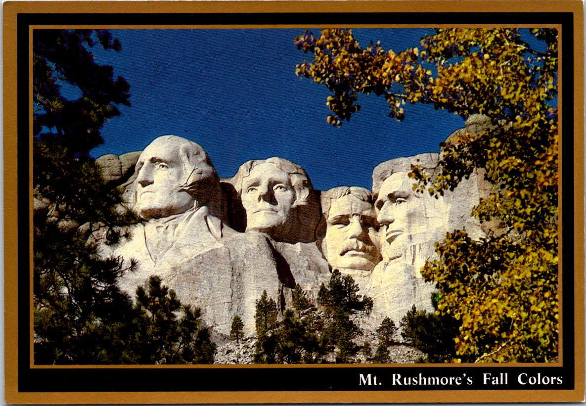 Vintage Postcard Mount Rushmore Shrine Of Democracy South Dakota Unposted