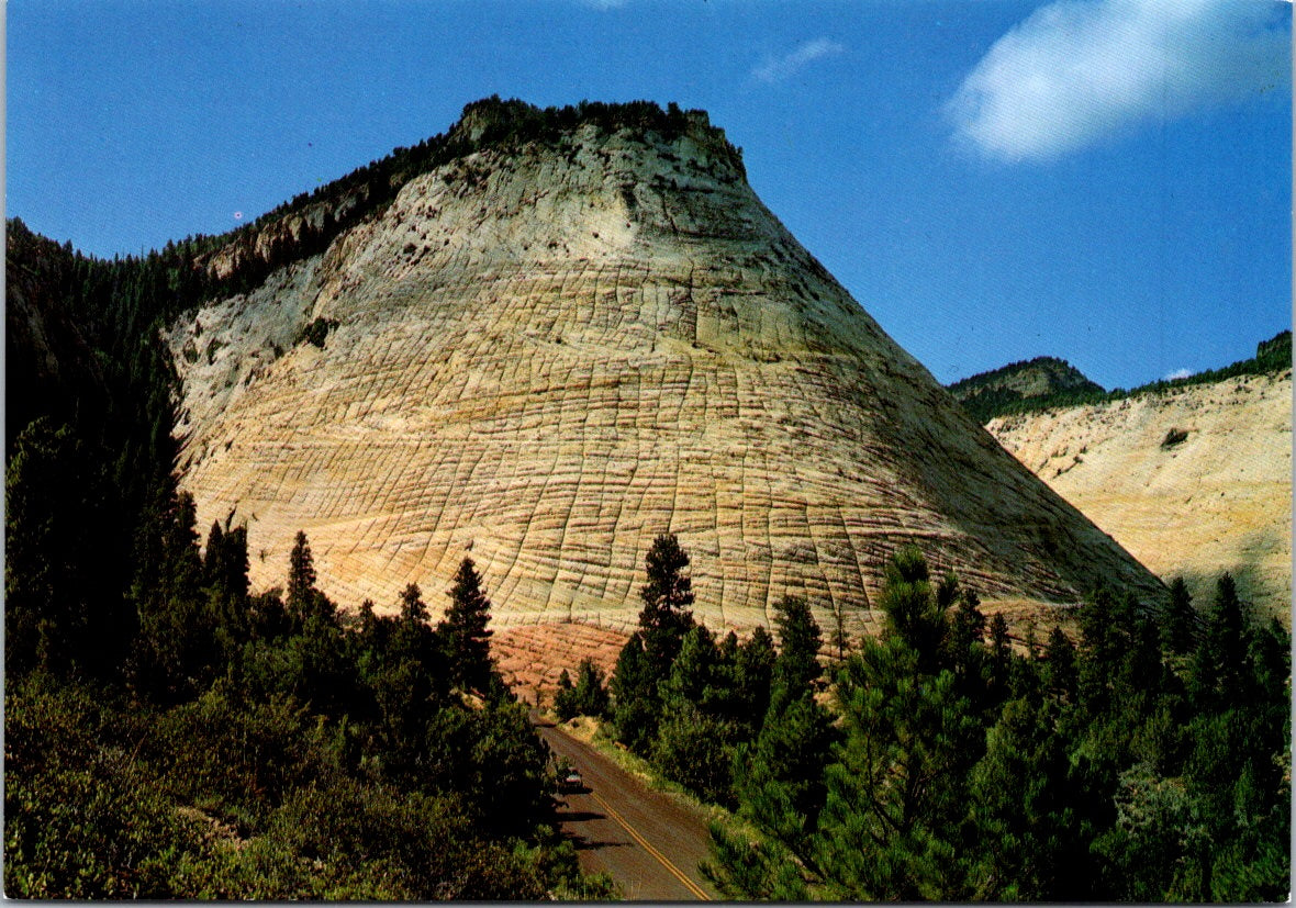 Vintage Postcard Checker Board Mesa Entrance Of Zion National Park Utah Unposted