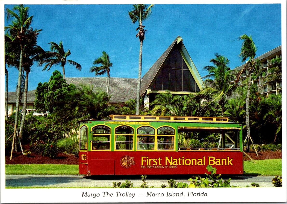 Vintage Postcard Margo The Trolley Marco Island Florida United States Unposted