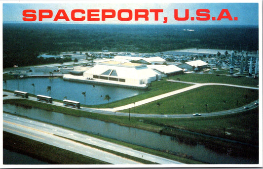 Vintage Postcard Aerial View of The Space Port Kennedy Florida United States