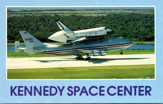 Vintage Postcard 747 Space Shuttle Kennedy Landing Facility Florida Unposted