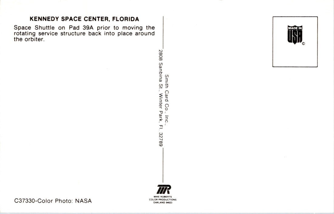 Vintage Postcard Space Shuttle Kennedy Space Center Florida United States