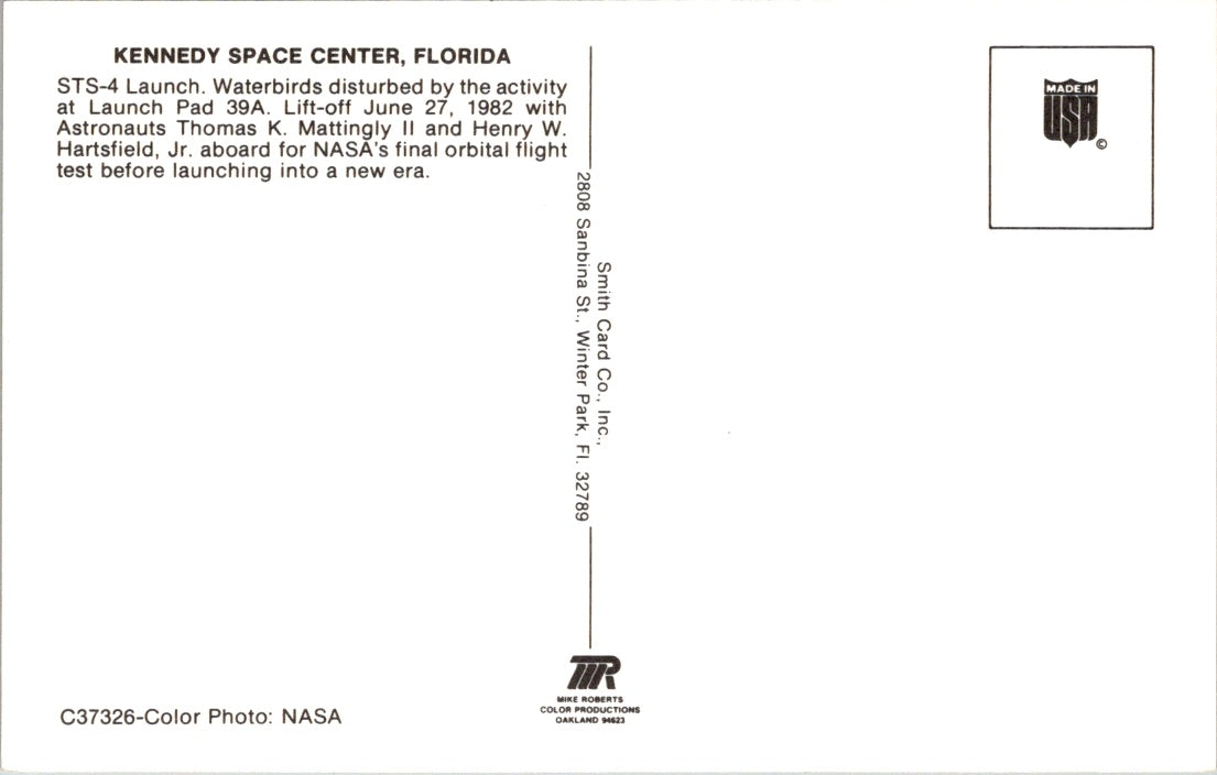 Vintage Postcard STS - 4 Launch Kennedy Space Center Florida United States