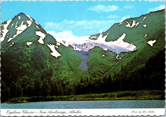 Vintage Postcard Explorer Glacier Near Anchorage Alaska United States Unposted