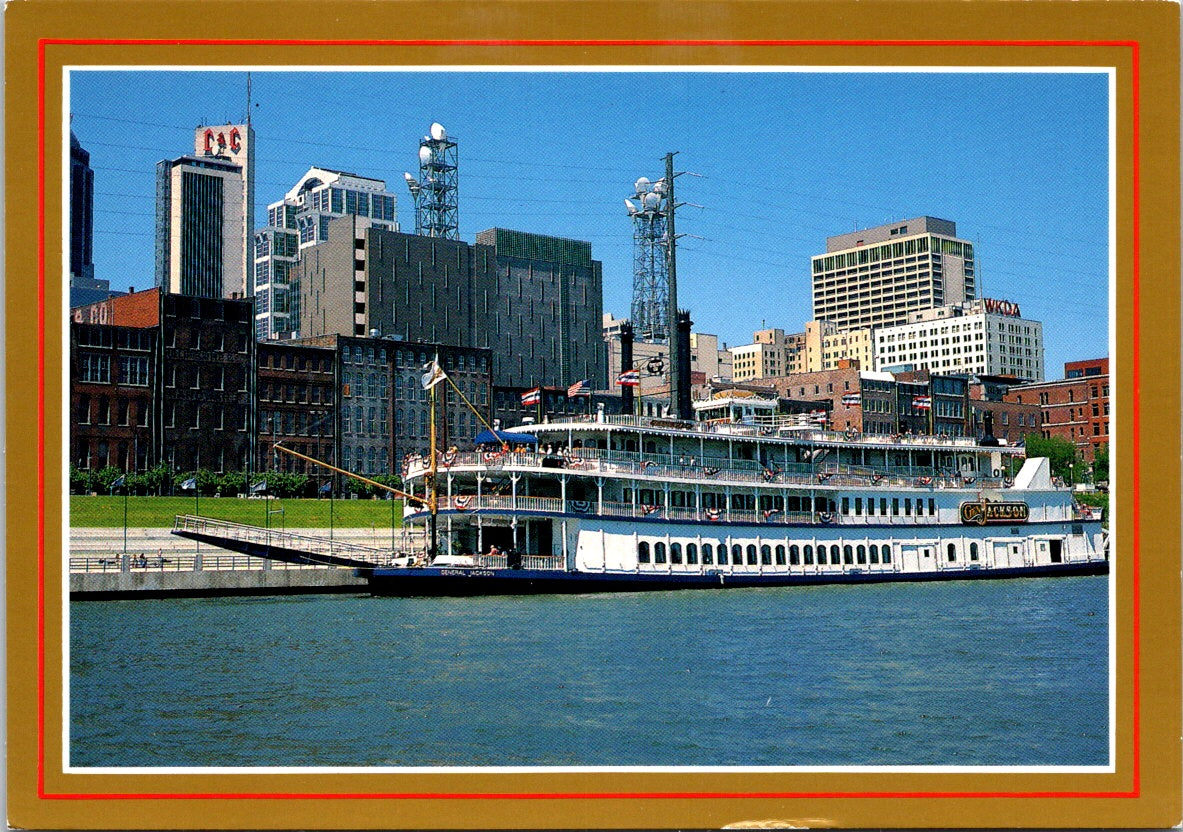 Vintage Postcard Cruising Down The Cumberland Nashville Riverfront Tennesee