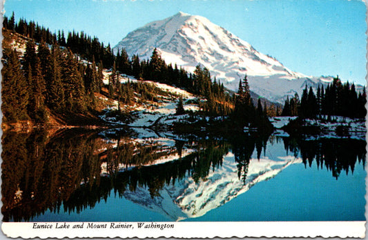 Vintage Postcard Eunice Lake And Mount Rainier Washington United States Unposted