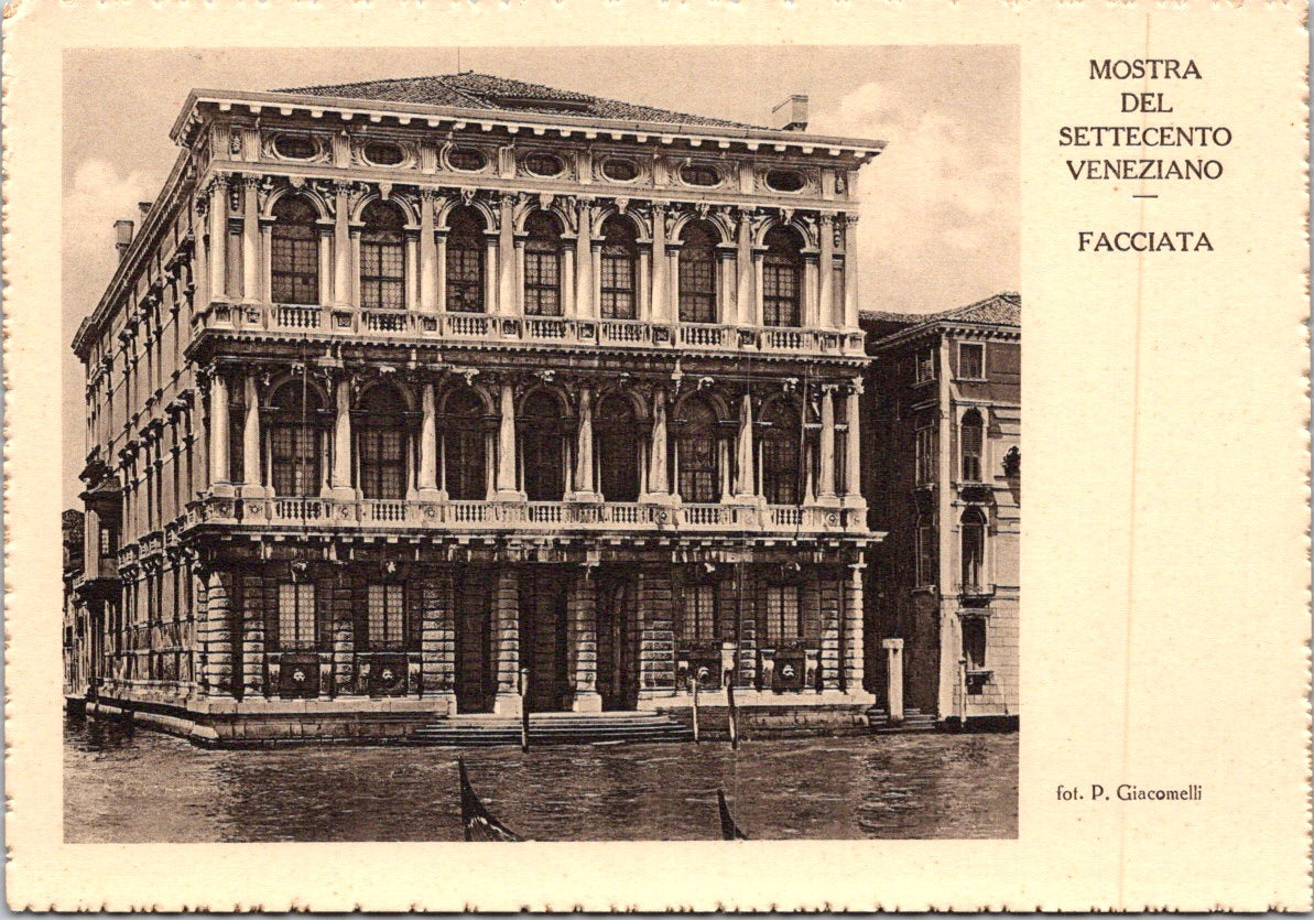 Vintage Postcard The Facade Exhibition Of The 18th Century Venice Italy Unposted