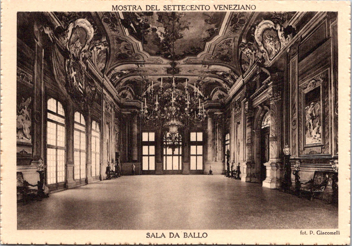 Vintage Postcard The Ballroom Exhibition Of The 18th Century Venice Italy