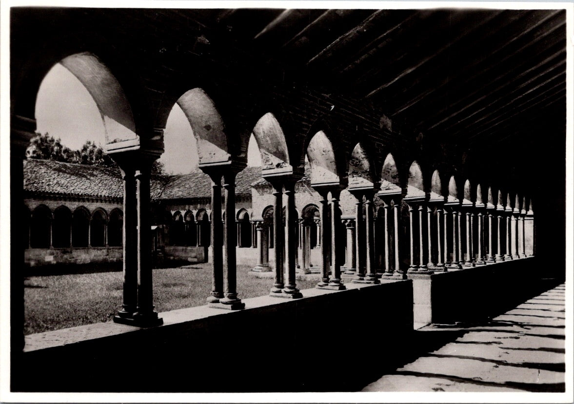 Vintage Postcard Cloister Of The Ancient Monastery Basilica di San Zeno Maggiore