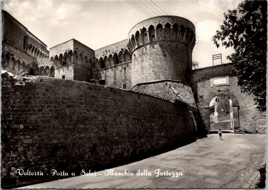 Vintage Postcard Porta a Selci Fortress Male Volterra Italy Unposted