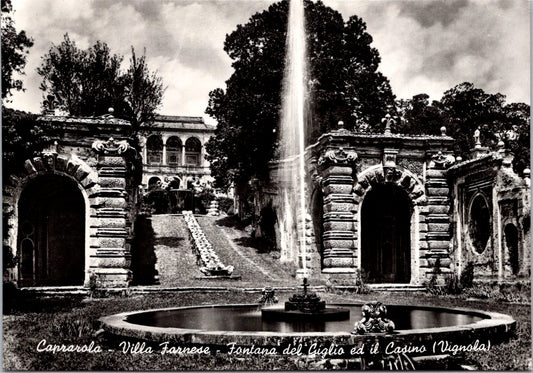 Vintage Postcard Eyelash Fountain And The Casino Villa Farnese Caprarola Italy