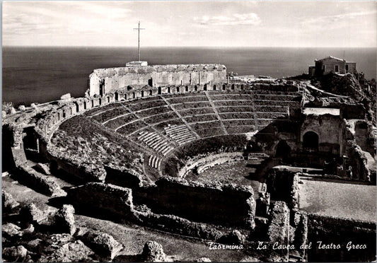 Vintage Postcard The Auditorium Of The Greek Theater Taormina Italy Unposted