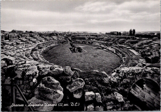 Vintage Postcard Roman Amphitheatre Syracuse Italy Unposted