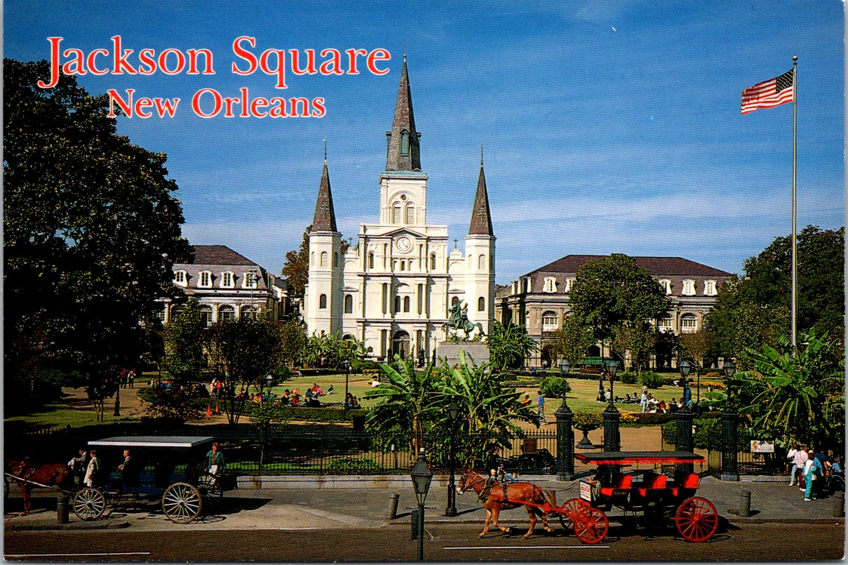 Vintage Postcard Jackson Square City Of Enchanment New Orleans United States