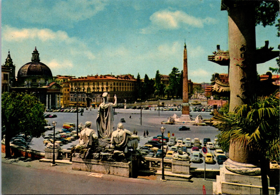 Vintage Postcard The People's Square Rome Italy Unposted