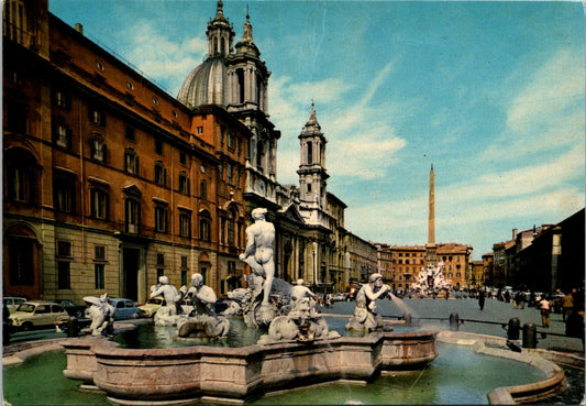 Vintage Postcard The Piazza Navona Rome Italy Navona Square Unposted