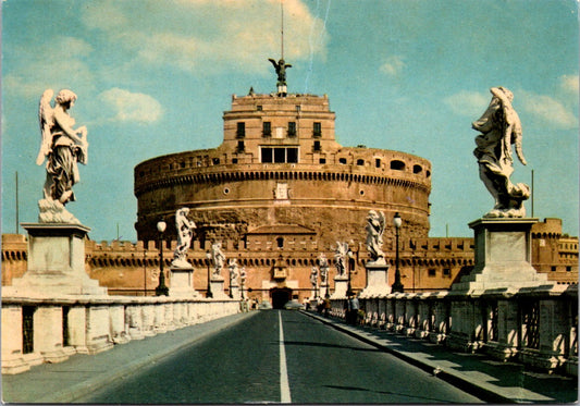 Vintage Postcard Sant' Angelo Bridge And Castle Rome Italy Unposted