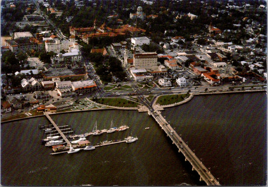 Vintage Postcard Aerial View Of The Oldest City Saint Augustine Florida Unposted