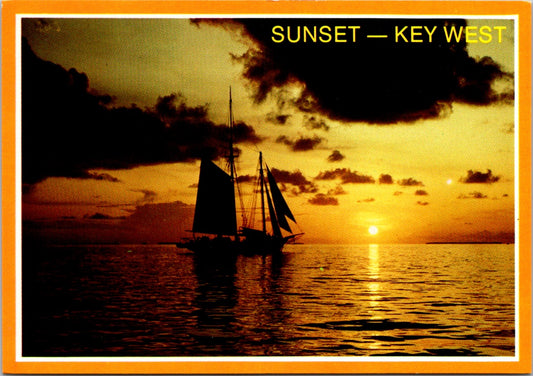 Vintage Postcard The Western Union In Sunset Of Key West Florida United States