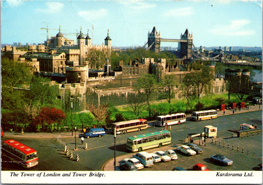 Vintage Postcard The Tower Of London And The Tower Bridge United Kingdom Posted