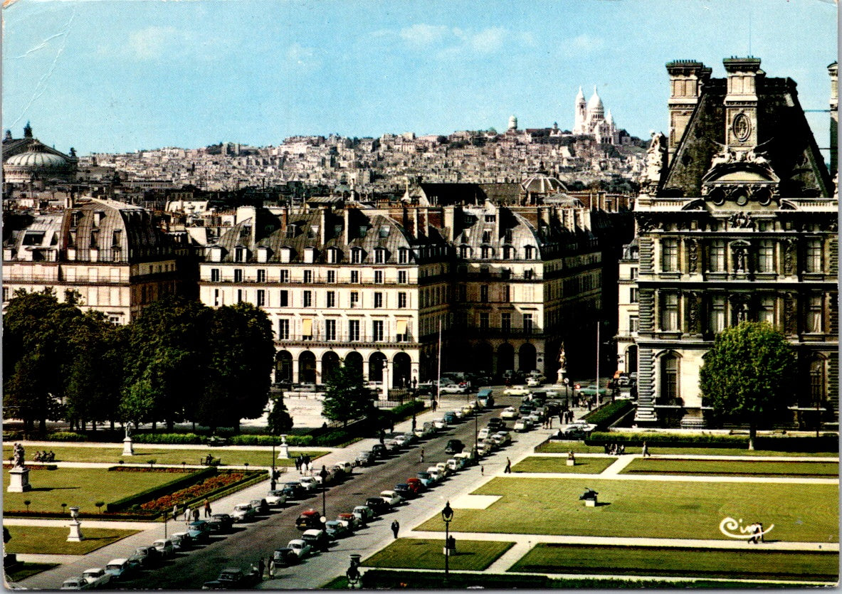 Vintage Postcard Tuileries Garden The Opera Sacré-Cœur Paris France Posted