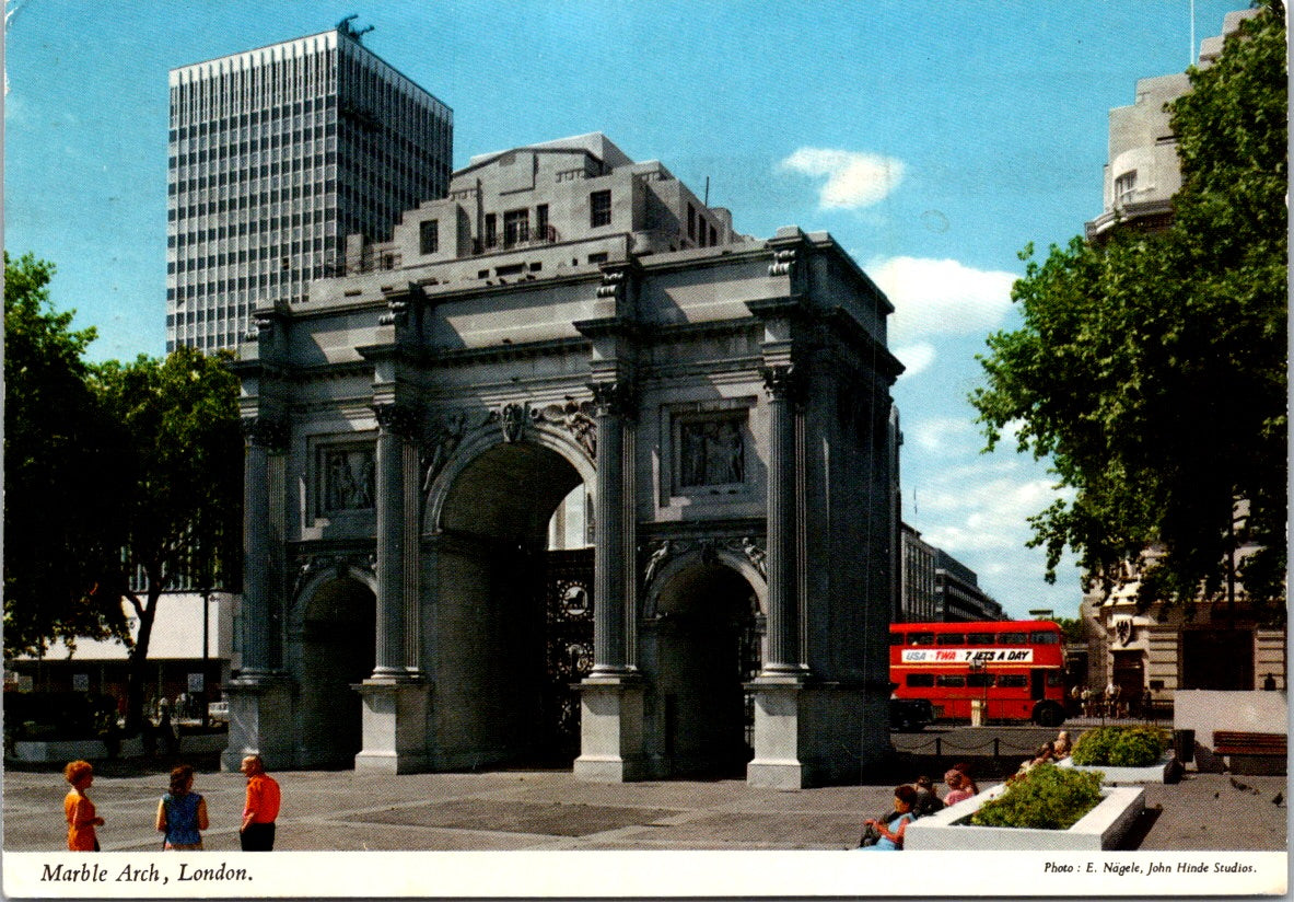 Vintage Postcard The Marble Arch Triumphal Arch In London England Posted