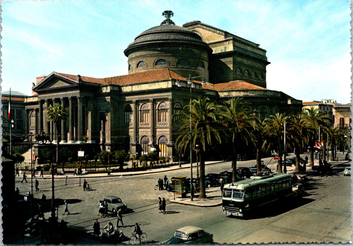 Vintage Postcard The Maximum Theater Palermo Italy Unposted