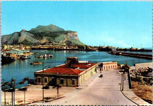 Vintage Postcard Harbor Office In Palermo Sicily Italy Unposted