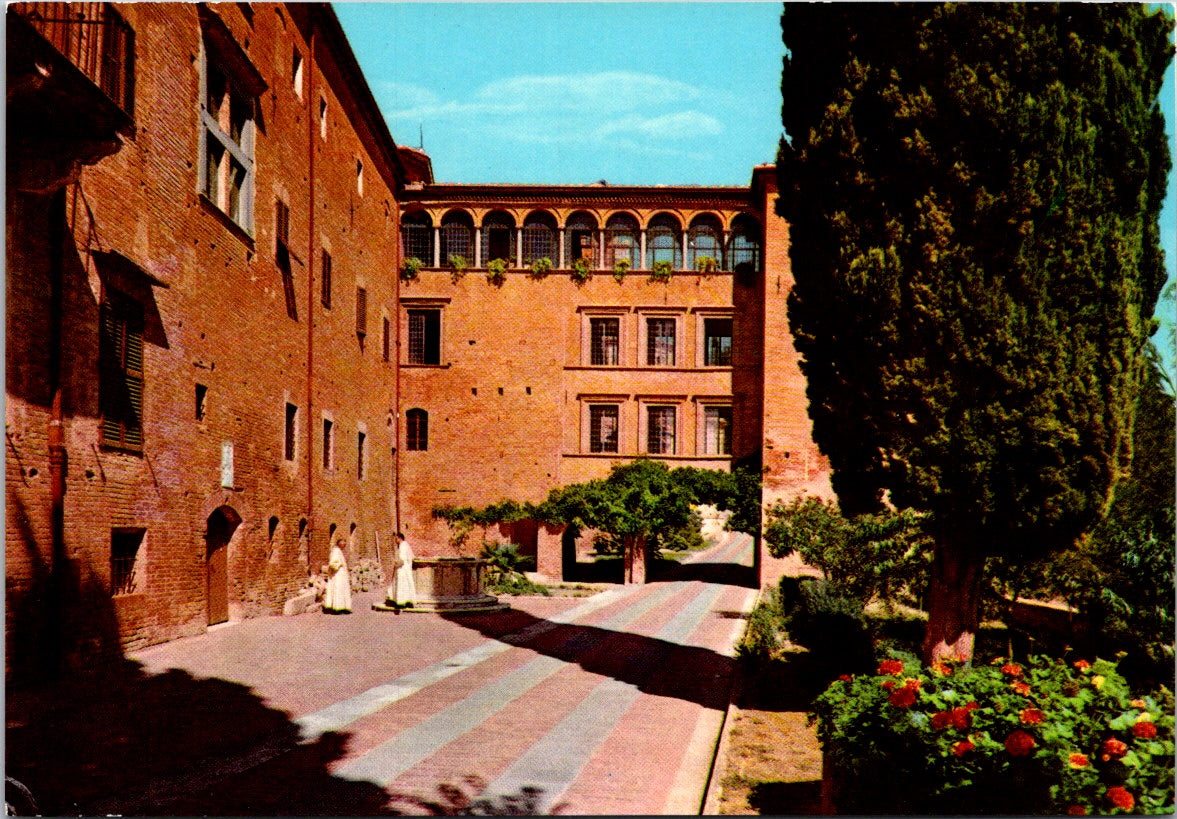 Vintage Postcard View Of 15th Century Loggia The Abbey Of Monte Oliveto Maggiore