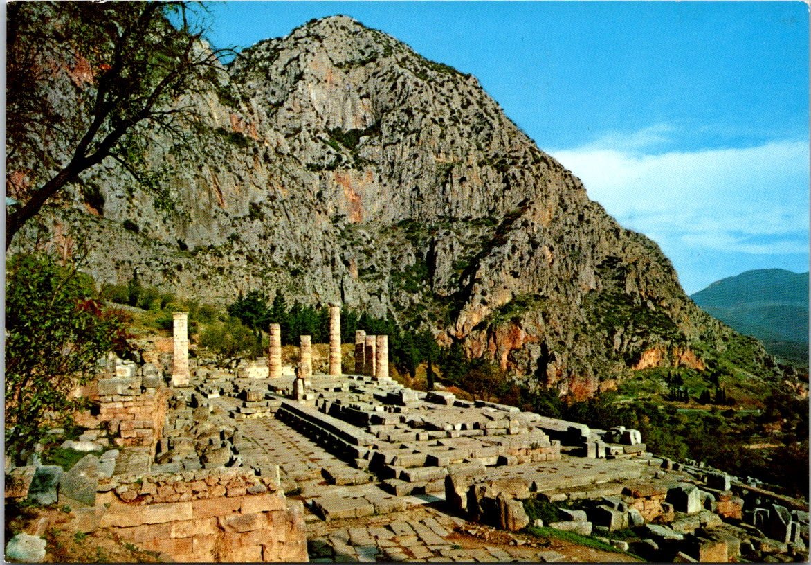 Vintage Postcard Apollo's Temple Delphi Greece Unposted